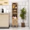 Costway Rattan Storage Cabinet Freestanding Slim Organizer Wood Display Rack Living Room Black/White/Natural